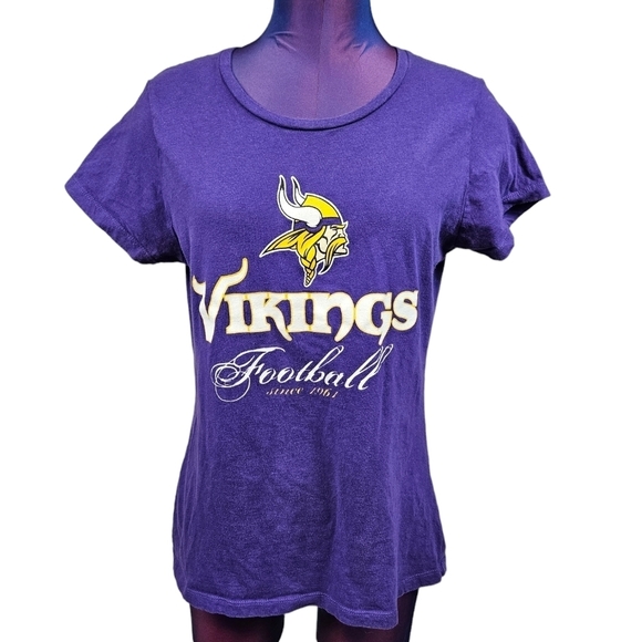 NFL Minnesota Vikings Scoop Neck Tee-Shirt Size Large Women's P65‎ - Picture 1 of 8